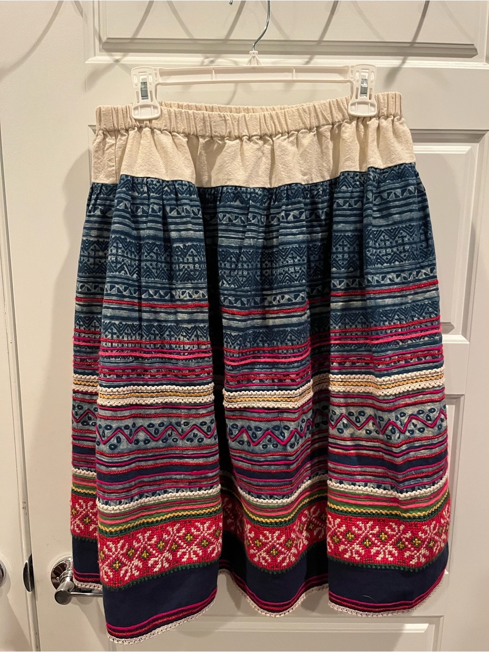 Lucky Brand Boho Tiered Skirt with beautiful embroidery